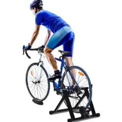 Rollentrainer klappbar Cycletrainer aus Stahl Fahrradtrainer Schnellspannhebel und Double-Locking-System Schwarz