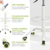 Rollhocker Höhenverstellbar Drehhocker mit Rollen 88-100 cm Arbeitshocker mit Kunstleder bezogener Sitz Grün
