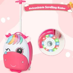 Rollkoffer Hartschalen-Handgepäck für Kinder 33 x 22 x 45 cm Rosa