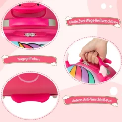 Rollkoffer Hartschalen-Handgepäck für Kinder 33 x 22 x 45 cm Rosa
