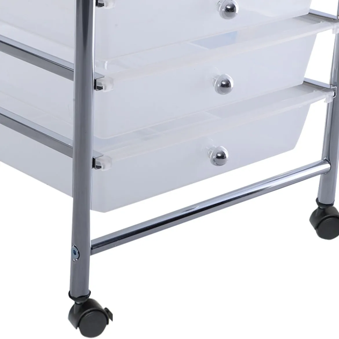 Rollwagen Bad Rollcontainer Beistellwagen mit 10 Schubladen Transparent/Bunt/Schwarz/Gelb 33 x 37 x 86 cm