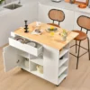 Rollwagen Kücheninsel mit Ausziehbarer Arbeitsfläche 124 x 76 x 92 cm Weiß