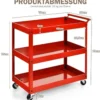 Rollwagen Küchewagen Metall Servierwagen Allzweckwagen mit flexiblen Rädern 76 x 38 x 79 cm Rot