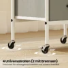 Rollwagen mit 2 Stoffschubladen & 4 Universalrollen & 2 Offenen Ablagen Mobiler Küchenwagen