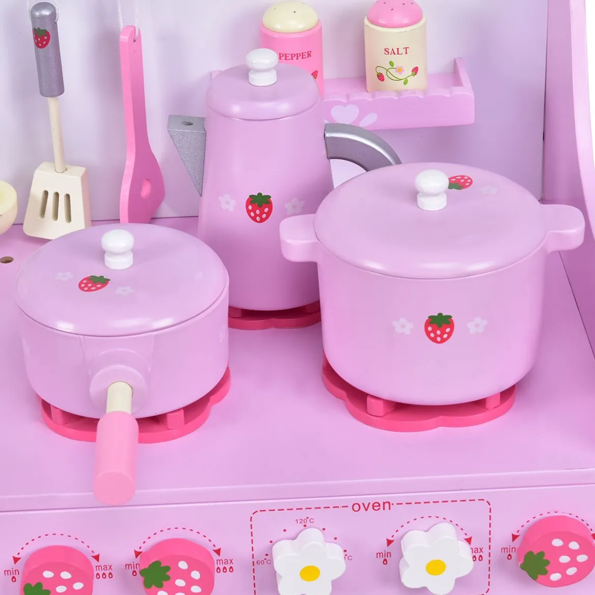 Rosa und Weiß Holz Kinderspielküche Spielzeugküche