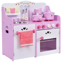 Rosa und Weiß Holz Kinderspielküche Spielzeugküche