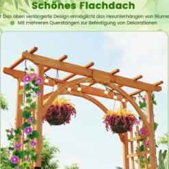 Rosenbogen aus Holz Gartenbogen für Kletterpflanzen Eleganter Hochzeitsbogen Natur