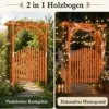 Rosenbogen Holz Rankbogen aus Tannenholz mit Hängedach & Rankgitter 161 x 60 x 216 cm Orange