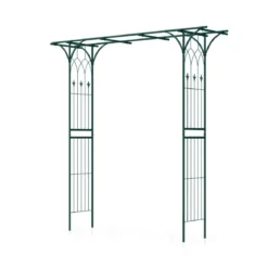 Rosenbogen Metall Gartenbogen für Kletterpflanzen Torbogen Garten 205 x 52 x 205 cm Grün