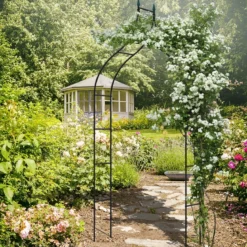 Rosenbogen Metall Gartenbogen im gotischen Stil Torbogen Rosengitter Rankgitter 125 x 39 x 287 cm
