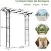 Rosenbogen Metall Gartenbogen für Kletterpflanzen 208 x 52 x 208 cm Schwarz