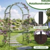 Rosenbogen Metall Wetterfest Gartenbogen für Kletterpflanzen mit 4 Bodenpfählen 117 x 57 x 231 cm Schwarz