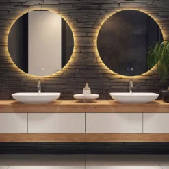 Ø60 Runder LED-beleuchteter Spiegel mit Einstellbarer Helligkeit & Smart Touch Badezimmerspiegel