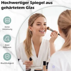 Ø60 Runder LED-beleuchteter Spiegel mit Einstellbarer Helligkeit & Smart Touch Badezimmerspiegel