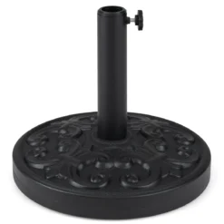Runder Sonnenschirmständer für 38/48 mm Schirmstangen 12 kg Schirmständer aus Beton Schwarz