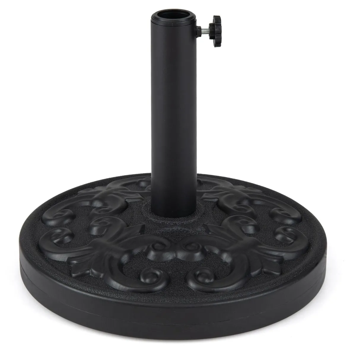 Runder Sonnenschirmständer für 38/48 mm Schirmstangen 12 kg Schirmständer aus Beton Schwarz