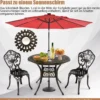 Runder Terrassen-Esstisch Bistrotisch aus Aluminiumguss mit Schirmloch Ø90 x 74 cm Braun