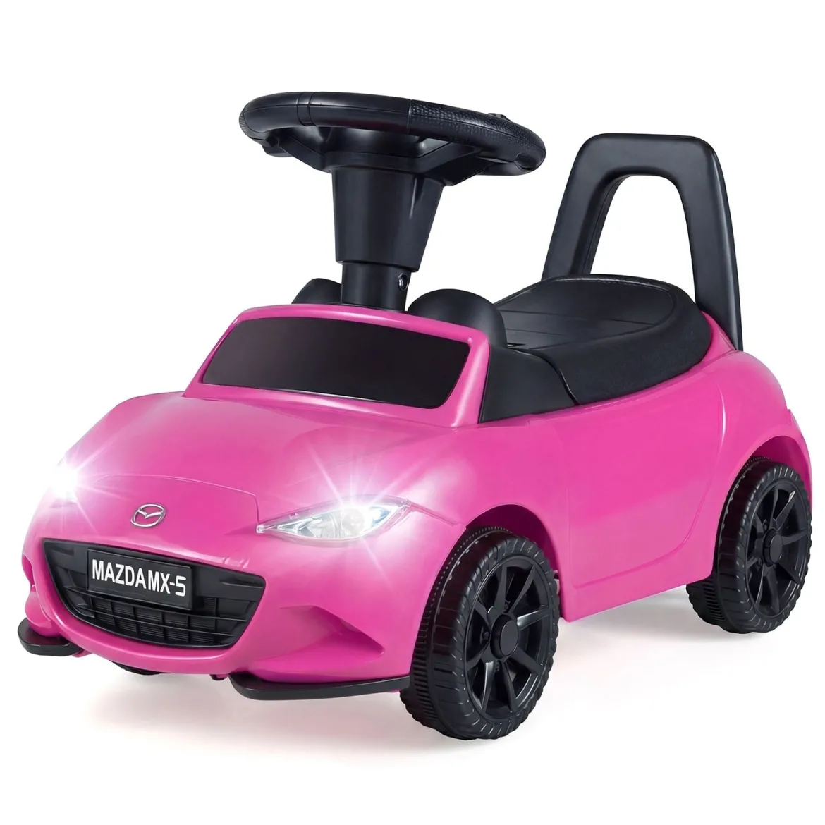 Rutschauto mit Licht & Kippschutz & Stauraum unter dem Sitz Rutschfahrzeug Kinderfahrzeug Rosa