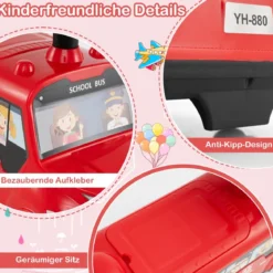 Rutschauto mit Musik & Stauraum & Kippschutz Rutscherfahrzeug Rutscher Auto Aufsitzbus