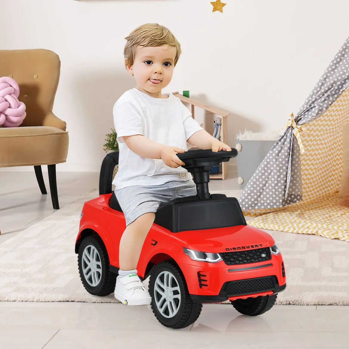 Rutschauto mit Stauraum Rutschfahrzeug Rutscher Kinderauto Schiebauto Spielzeugauto Rot