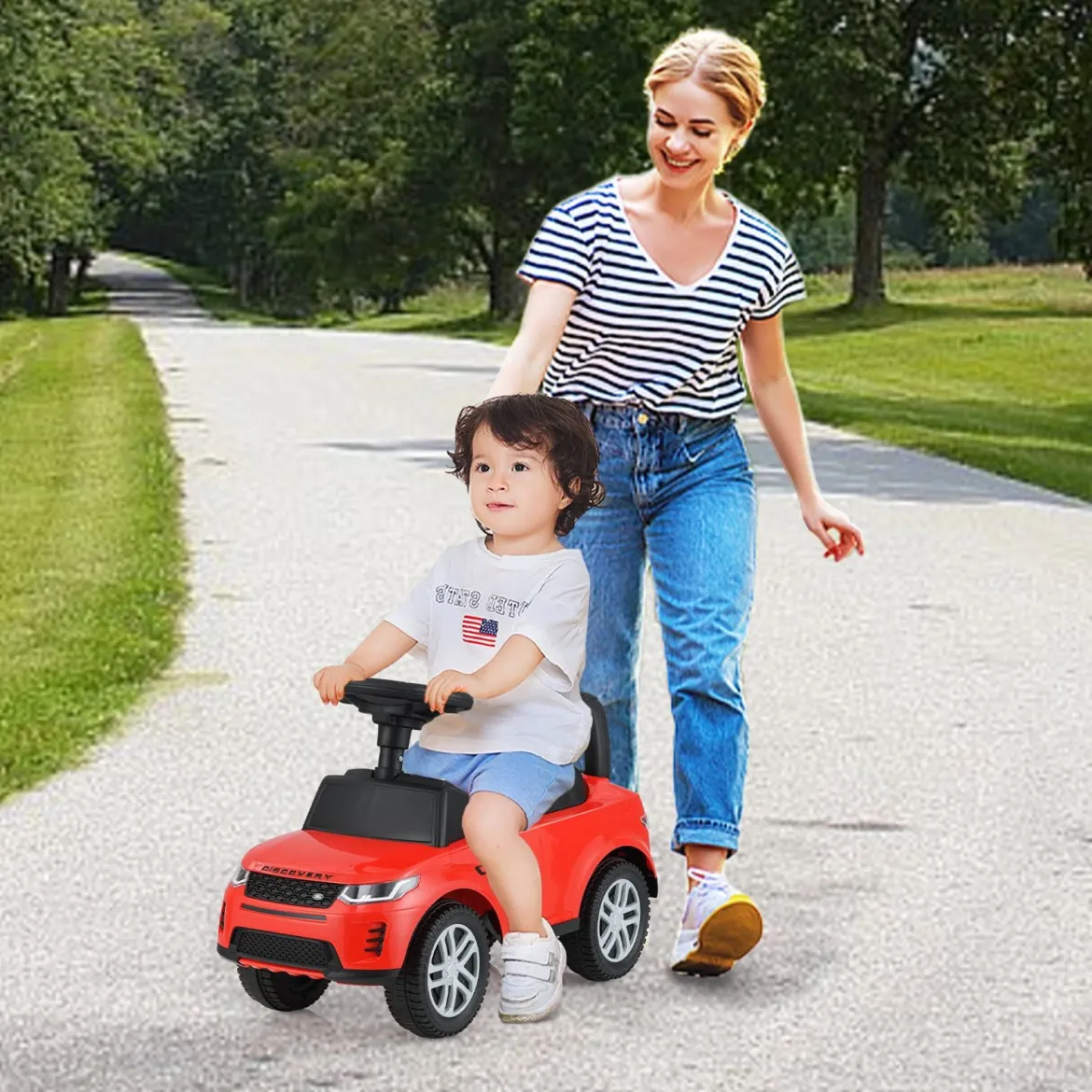Rutschauto mit Stauraum Rutschfahrzeug Rutscher Kinderauto Schiebauto Spielzeugauto Rot