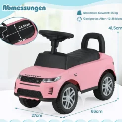 Rutschauto mit Stauraum Rutschfahrzeug Rutscher Kinderauto Schiebauto Spielzeugauto Rosa