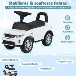 Rutschauto mit Stauraum Rutschfahrzeug Rutscher Kinderauto Schiebauto Spielzeugauto Weiß