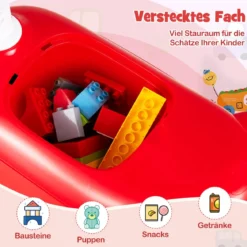 Rutschauto zum Schieben für Kleinkinder Rutschfahrzeug mit Hupe & Stauraum Grün/Weiß/Rot