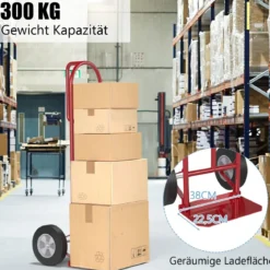 Sackkarre mit P-Griff Staplerkarre mit hoher Rückenlehne 51 x 48 x 132 cm Rot