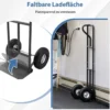 Sackkarre mit P-Griff Staplerkarre mit hoher Rückenlehne klappbarer Ladefläche & Gummirädern Schwarz