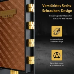 Safe Tresor 42,5 L Schranktresor Stahl-Heimsafe mit Digitaler Tastatur und Schlüsselschloss