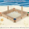 Sandkasten aus Holz mit Höhenverstellbarem Baldachin & Schützenden Ecken Spielstation