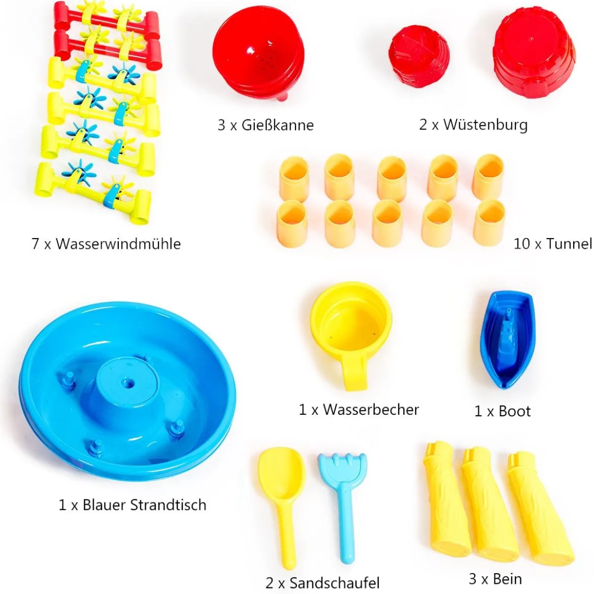 Sandkastentisch 2-in-1 Strandspielzeug Set mit Sandschaufel 46 x 46 x 66 cm