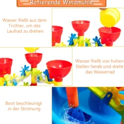 Sandkastentisch 2-in-1 Strandspielzeug Set mit Sandschaufel 46 x 46 x 66 cm