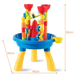 Sandkastentisch 2-in-1 Strandspielzeug Set mit Sandschaufel 46 x 46 x 66 cm