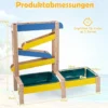 Sand- und Wassertisch aus Holz mit 2 Becken und Zubehör für Kinder ab 3 Jahren Mehrfarbig