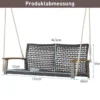 Schaukelbank für Draußen Hängebank aus PE-Rattan mit 2 Seilen 131 x 68 x 54 cm