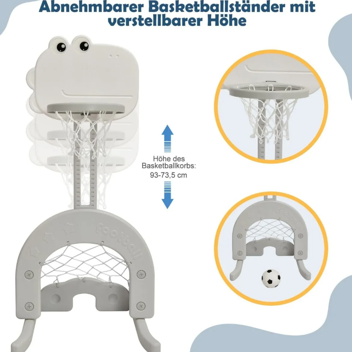 Schaukelgerüst Rutschen- und Schaukel-Set für Kleinkinder 172 x 182 x 108-120 cm Weiß