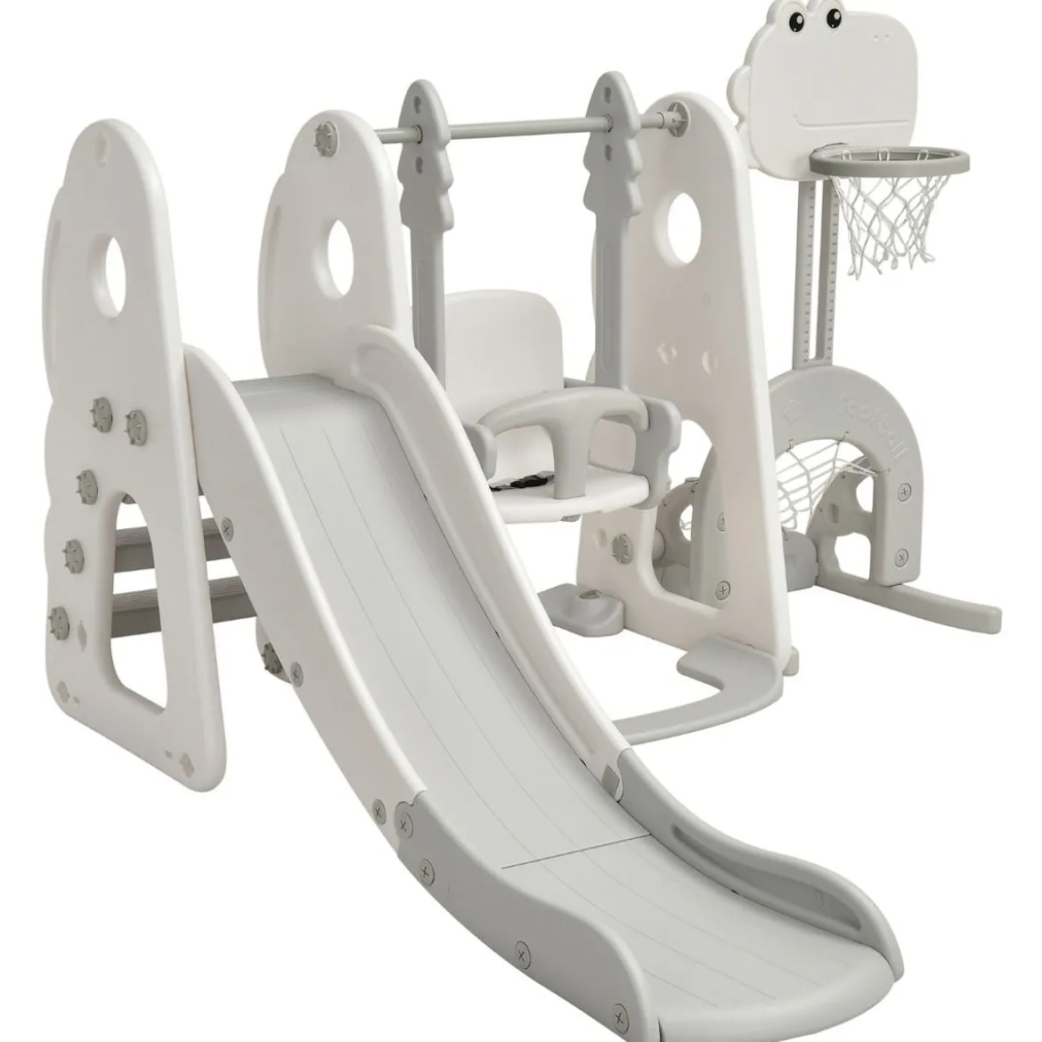 Schaukelgerüst Rutschen- und Schaukel-Set für Kleinkinder 172 x 182 x 108-120 cm Weiß