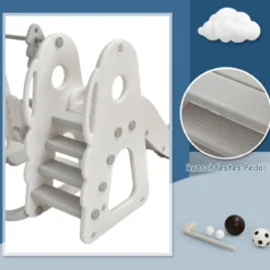 Schaukelgerüst Rutschen- und Schaukel-Set für Kleinkinder 172 x 182 x 108-120 cm Weiß