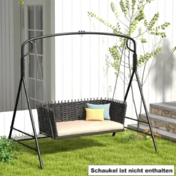 Schaukelgestell aus Metall mit Zusätzlichen Seitenstangen & 2-Ring-Design 170 x 118 x 165 cm