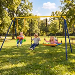 Schaukelgestell Outdoor 3 in 1 Schaukel Set mit Babyschaukel U-Schaukel & Nestschaukel