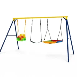 Schaukelgestell Outdoor 3 in 1 Schaukel Set mit Babyschaukel Gartenschaukel für Kinder von 3-10 Jahren