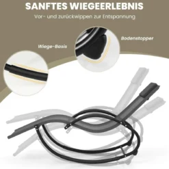 Schaukelliegestuhl mit Abnehmbarem Kopfstützkissen & Atmungsaktivem Polster Grau