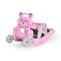 Schaukelpferd & Rutsche Multifunktionale Schaukelpferd-Rutsche mit Basketballkorb Rosa