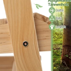Schaukelstuhl aus Holz für den Außenbereich 80 x 81 x 87 cm Natur