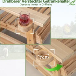 Schaukelstuhl aus Holz für den Außenbereich 80 x 81 x 87 cm Natur