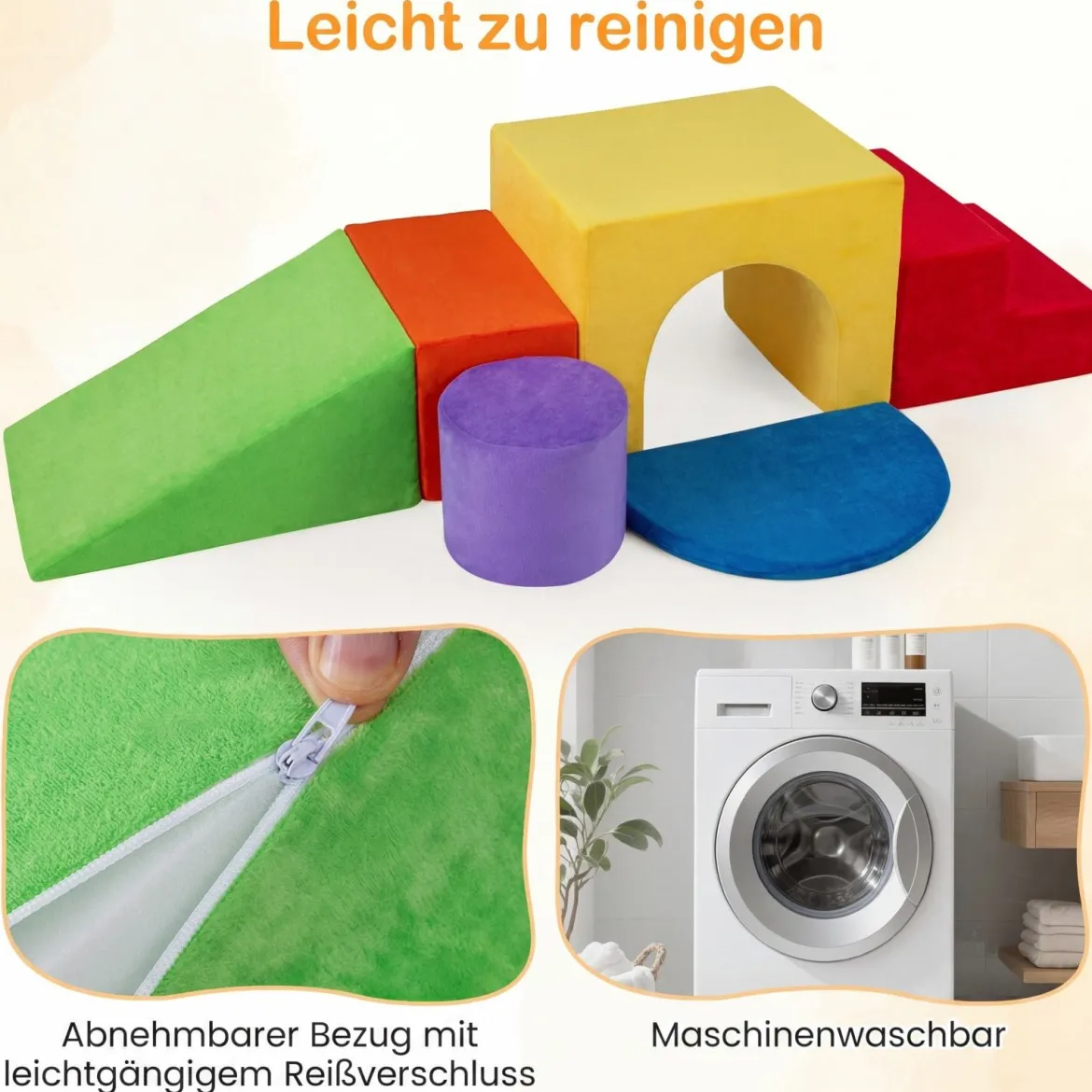 Schaumstoff Bausteine 6-Teilige Weiche Schaumstoffbausteine aus Samt Indoor Softbausteine