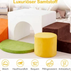 Schaumstoff Bausteine 6-Teilige Weiche Schaumstoffbausteine aus Samt Indoor Softbausteine