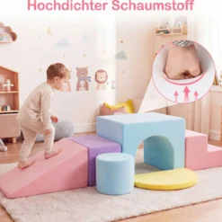 Schaumstoff Bausteine 6-Teilige Weiche Schaumstoffbausteine aus Samt Indoor Softbausteine